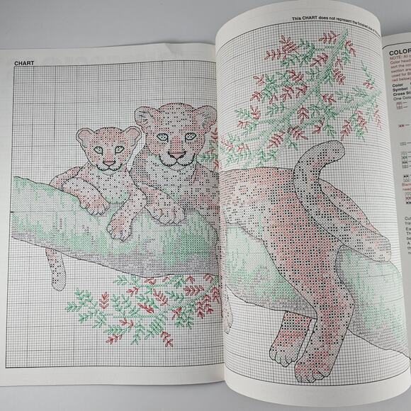 Vintage Dimensions Counted Cross Stitch Kit 3719 Leopards Lounging 90s - Picture 6 of 8